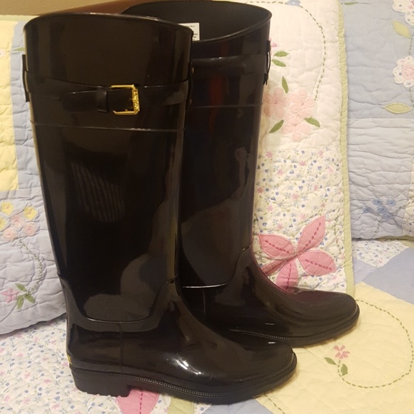 ralph lauren black rain boots